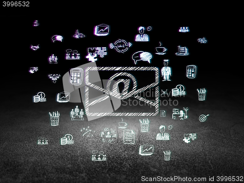 Image of Finance concept: Email in grunge dark room