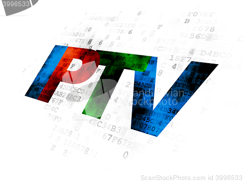 Image of Web development concept: IPTV on Digital background