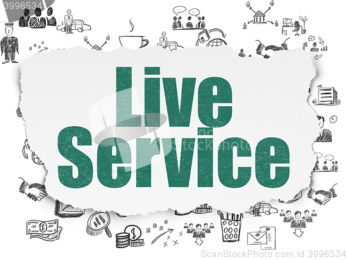 Image of Finance concept: Live Service on Torn Paper background