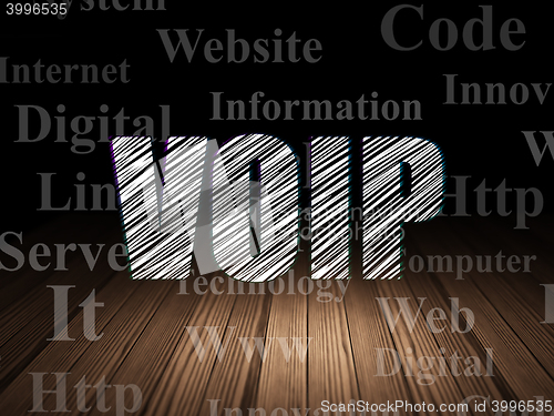 Image of Web design concept: VOIP in grunge dark room