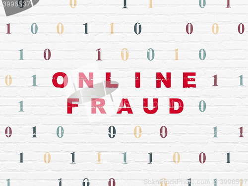 Image of Safety concept: Online Fraud on wall background