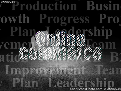 Image of Finance concept: Online Commerce in grunge dark room