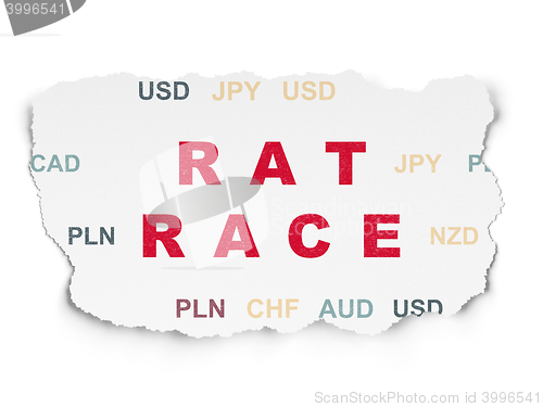 Image of Finance concept: Rat Race on Torn Paper background