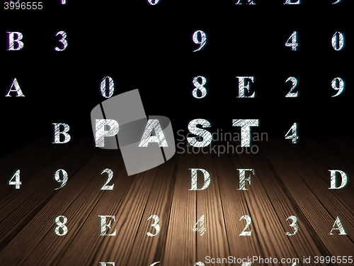 Image of Timeline concept: Past in grunge dark room