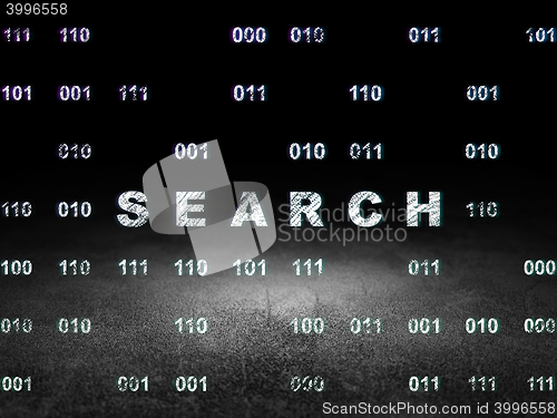 Image of Web development concept: Search in grunge dark room