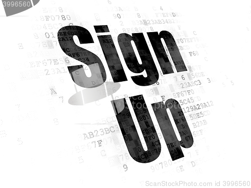 Image of Web development concept: Sign Up on Digital background