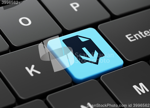 Image of Web development concept: Download on computer keyboard background