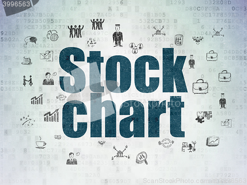 Image of Finance concept: Stock Chart on Digital Data Paper background