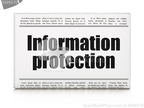 Image of Privacy concept: newspaper headline Information Protection