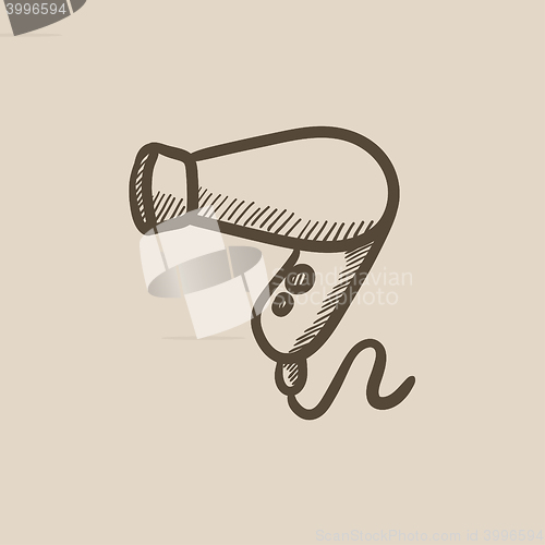 Image of Hair dryer sketch icon.