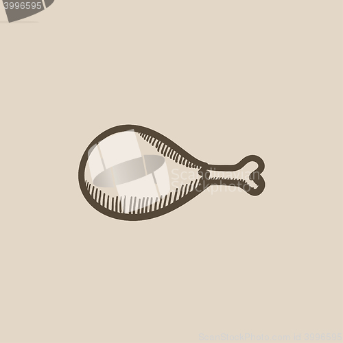 Image of Chicken leg sketch icon.