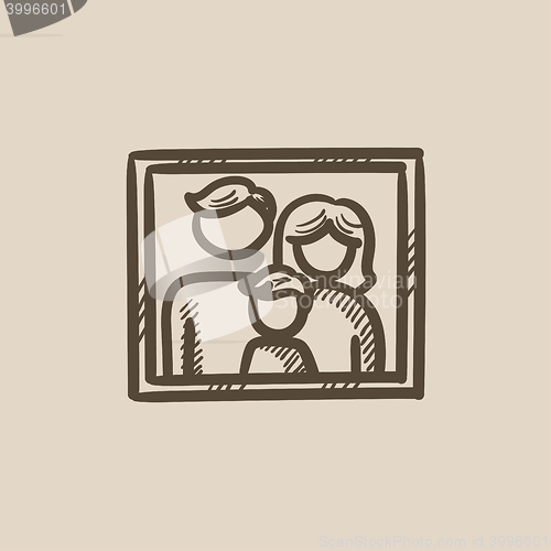 Image of Family photo sketch icon.