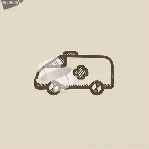 Image of Ambulance car sketch icon.