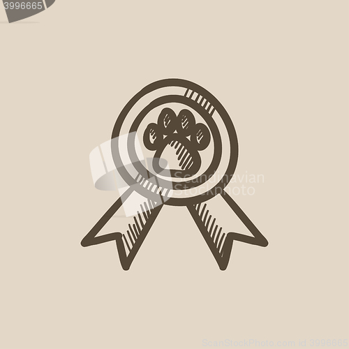 Image of Dog award sketch icon.