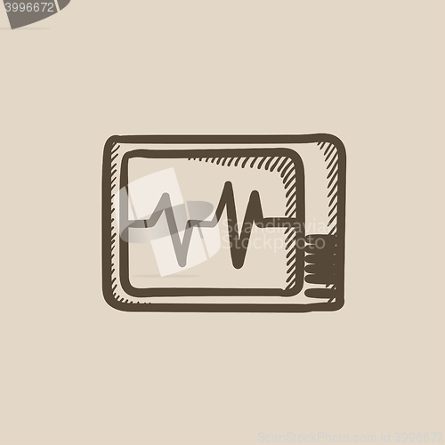 Image of Heart monitor sketch icon.
