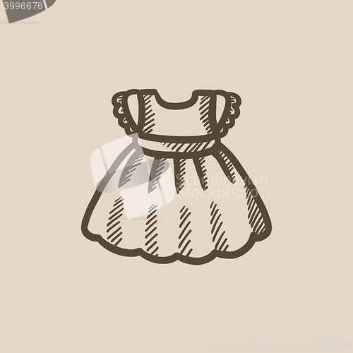 Image of Baby dress sketch icon.