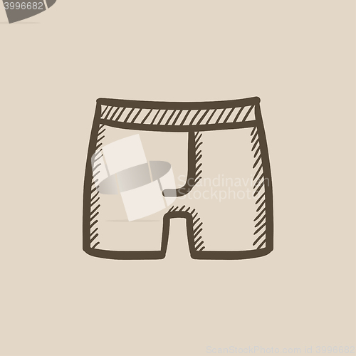 Image of Male underpants sketch icon.