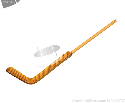 Image of vintage wood Hockey stick isolated over white