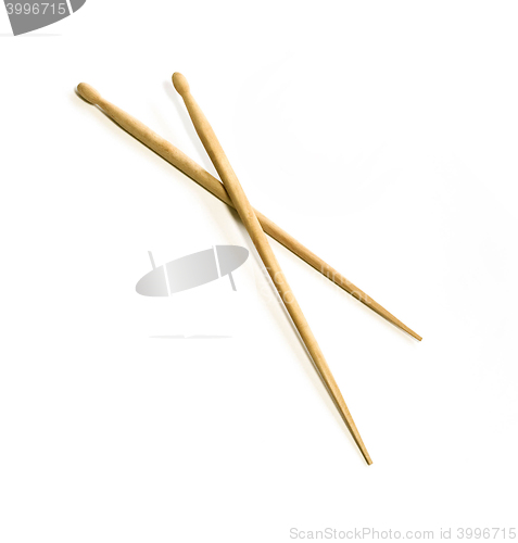 Image of drum sticks isolated on white