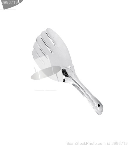 Image of Large Stainless steel Kitchen spatula isolated against white
