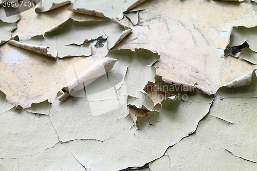 Image of peeling paint wall close up