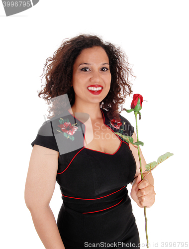 Image of Beautiful woman with rose.