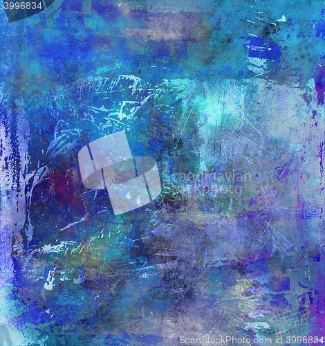 Image of blue mixed media collage