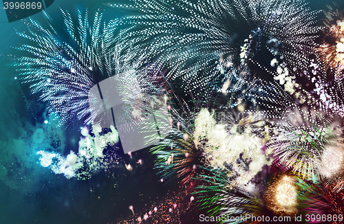 Image of bright sparkling multicolor fireworks