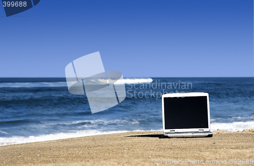Image of Laptop on the beach