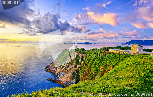 Image of Beautiful lighthouse in sunrise