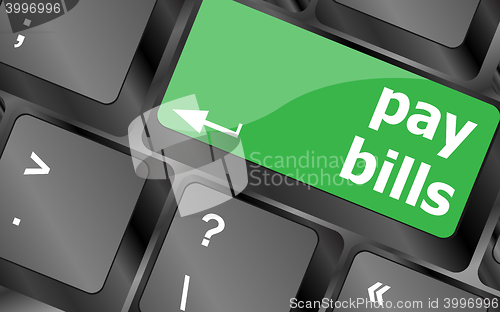 Image of bills button on the computer keyboard. Keyboard keys icon button vector