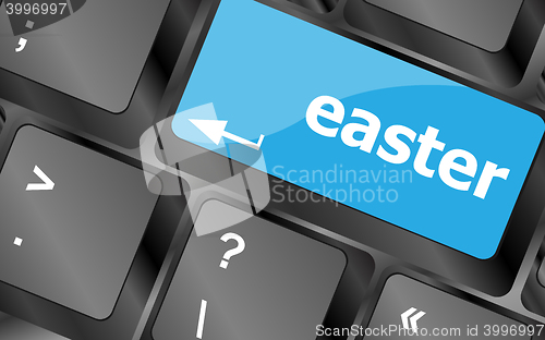 Image of Easter text button on keyboard keys. Keyboard keys icon button vector