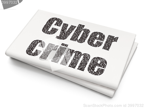 Image of Security concept: Cyber Crime on Blank Newspaper background