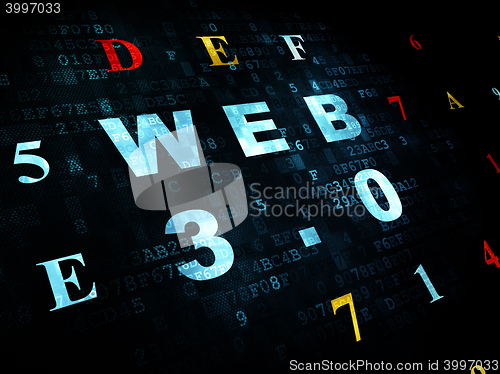 Image of Web design concept: Web 3.0 on Digital background