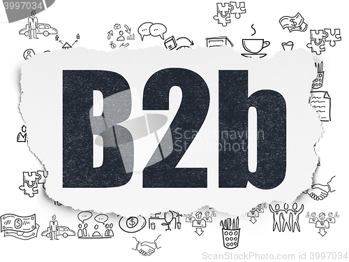 Image of Business concept: B2b on Torn Paper background