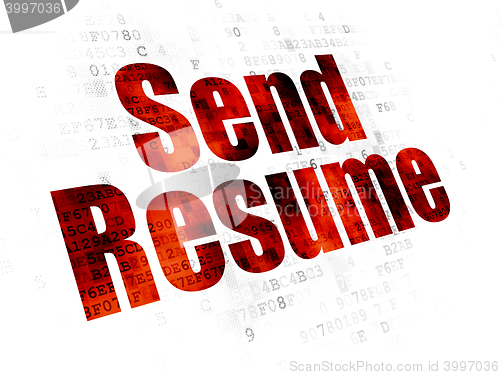 Image of Finance concept: Send Resume on Digital background