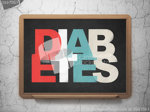 Image of Medicine concept: Diabetes on School board background