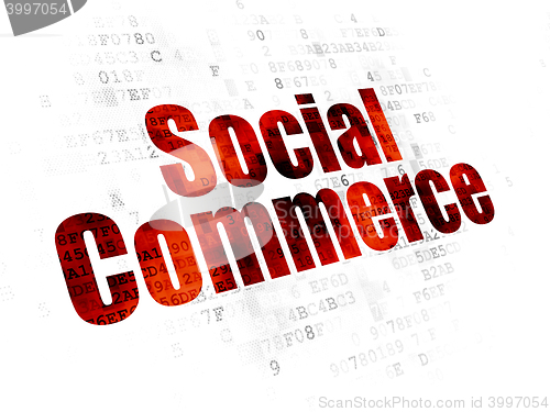 Image of Advertising concept: Social Commerce on Digital background