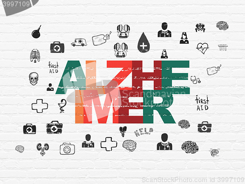 Image of Medicine concept: Alzheimer on wall background