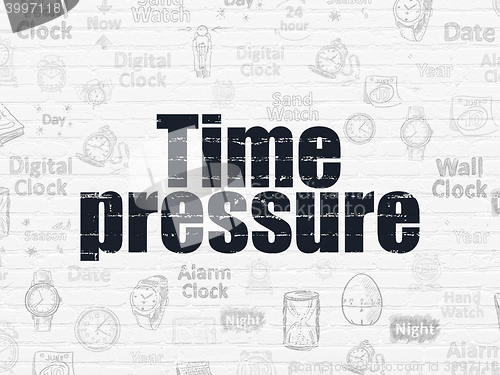 Image of Timeline concept: Time Pressure on wall background