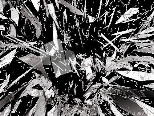 Image of Demolished and shattered glass isolated