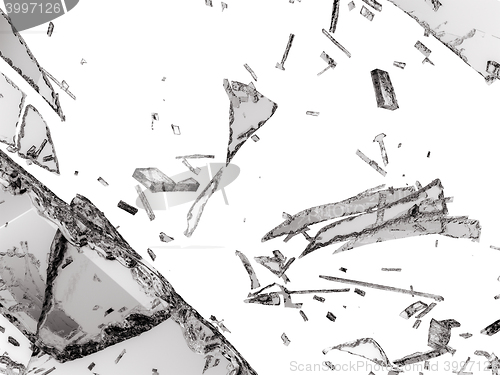 Image of Destructed or Shattered glass isolated on white