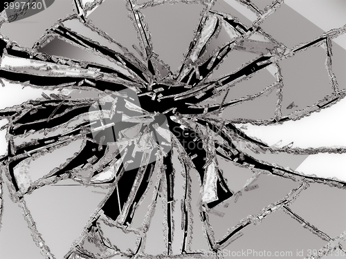 Image of Demolished or shattered glass on black