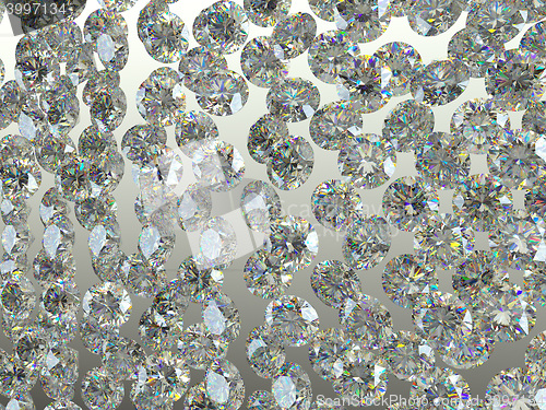 Image of Group of sparkling large diamonds or gemstones