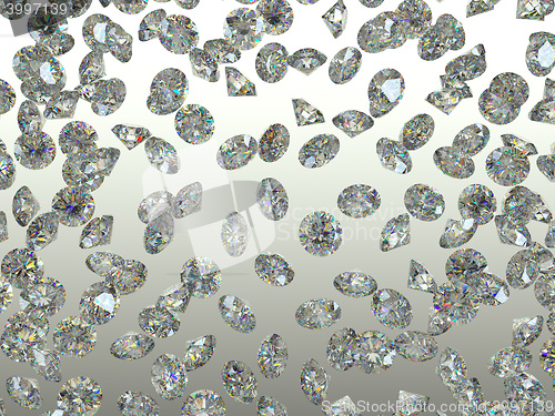 Image of Large Gemstones scatter and fly away over gradient 
