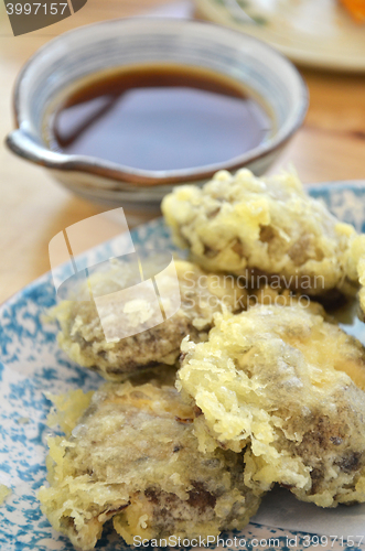Image of Japanese tempura with fresh mushroom