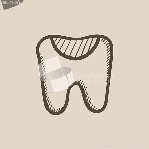 Image of Tooth decay sketch icon.