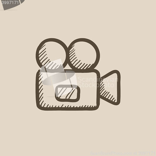 Image of Video camera sketch icon.