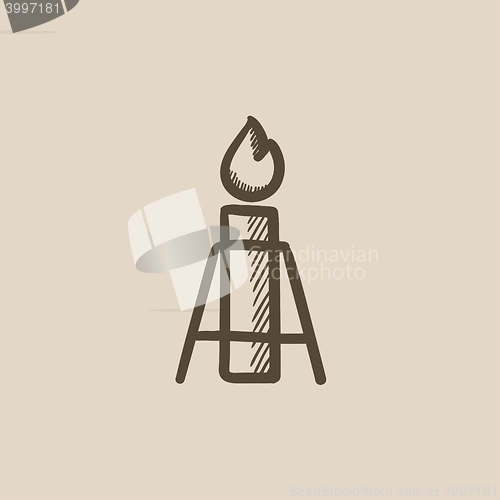 Image of Gas flare sketch icon.