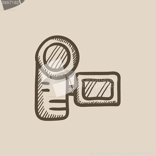 Image of Digital video camera sketch icon.